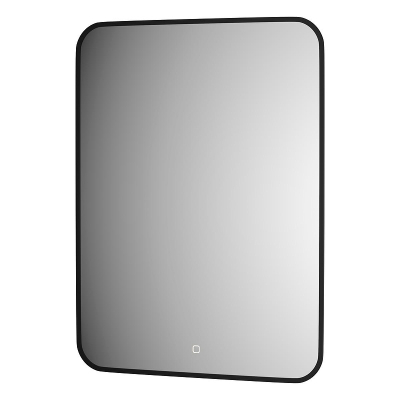 Зеркало Defesto Aura 60х80 DF 2977S с подсветкой 25W-3000K/Сенсорный выключатель/Теплый белый свет/Черная рама