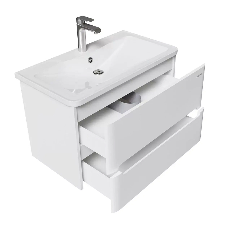 Тумба под раковину Grossman Адель 80 108022 подвесная цвет Белый глянцевый, купить, цена, заказать, магазин, доставка, скидка, промокод, купить, цена, заказать, магазин, доставка, скидка, промокод