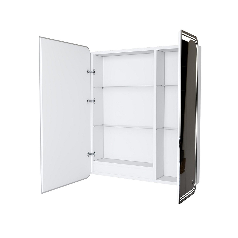 Зеркальный шкаф Mixline Виктория 70 R 547257 с подсветкой цвет Белый, купить, цена, заказать, магазин, доставка, скидка, промокод, купить, цена, заказать, магазин, доставка, скидка, промокод