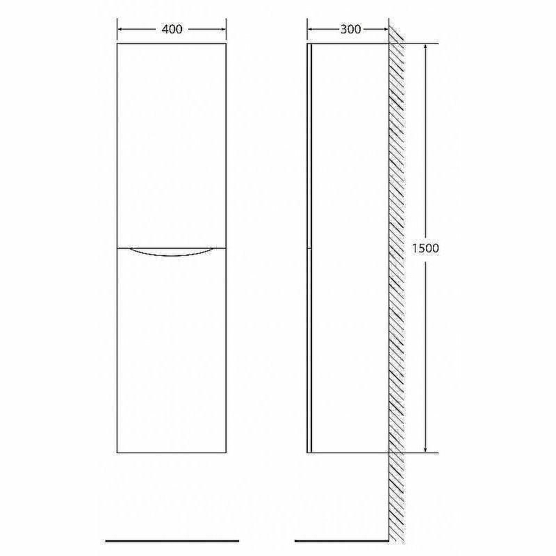Шкаф пенал BelBagno Fly-Marino 40 R FLY-MARINO-1500-2A-SC-RG-P-R подвесной Rovere Grigio, купить, цена, заказать, магазин, доставка, скидка, промокод, купить, цена, заказать, магазин, доставка, скидка, промокод