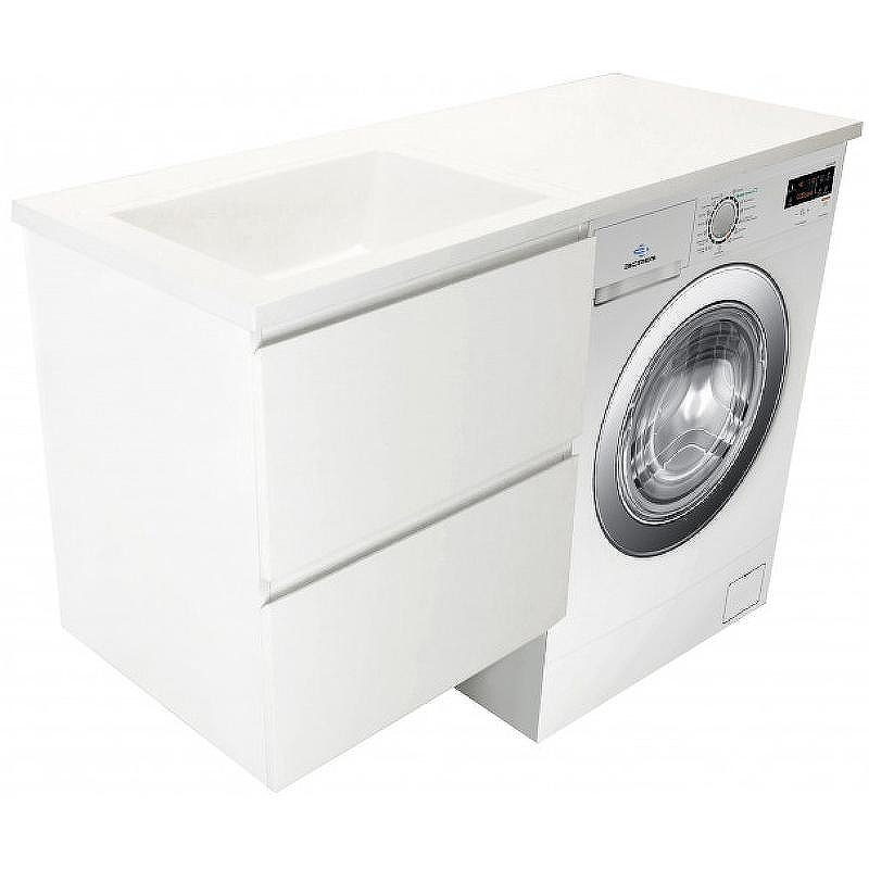 Тумба с раковиной Эстет Dallas Luxe 140 L ФР-00002923 подвесная Белая, купить, цена, заказать, магазин, доставка, скидка, промокод, купить, цена, заказать, магазин, доставка, скидка, промокод