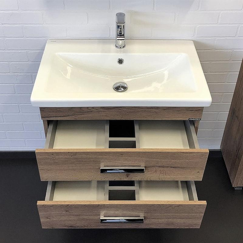 Тумба с раковиной Comforty Никосия 70П 00-00008855 подвесная Дуб темный, купить, цена, заказать, магазин, доставка, скидка, промокод, купить, цена, заказать, магазин, доставка, скидка, промокод