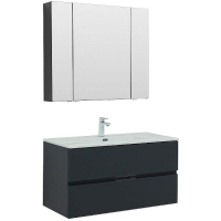 Комплект мебели для ванной Aquanet Алвита New 100 274201 подвесной Антрацит, купить, цена, заказать, магазин, доставка, скидка, промокод, купить, цена, заказать, магазин, доставка, скидка, промокод