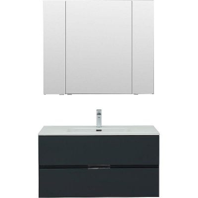 Комплект мебели для ванной Aquanet Алвита New 100 274201 подвесной Антрацит