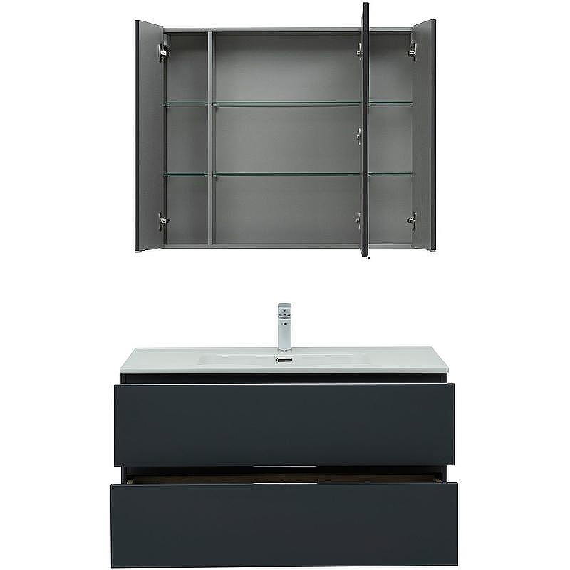 Комплект мебели для ванной Aquanet Алвита New 100 274201 подвесной Антрацит, купить, цена, заказать, магазин, доставка, скидка, промокод, купить, цена, заказать, магазин, доставка, скидка, промокод