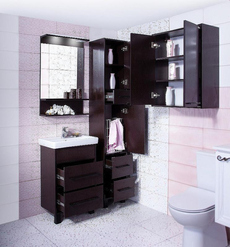 Тумба под раковину Бриклаер Чили 55 4627125415098 Венге, купить, цена, заказать, магазин, доставка, скидка, промокод, купить, цена, заказать, магазин, доставка, скидка, промокод