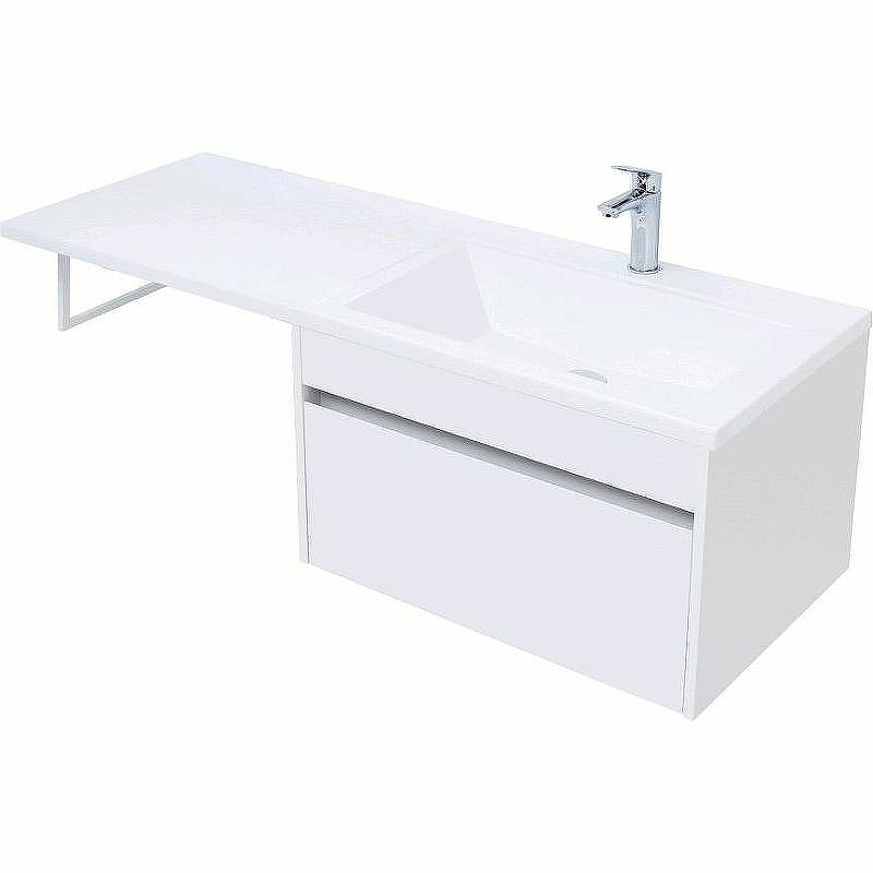 Тумба с раковиной Aquanet Токио 130 R 239218 подвесная Белая, купить, цена, заказать, магазин, доставка, скидка, промокод, купить, цена, заказать, магазин, доставка, скидка, промокод