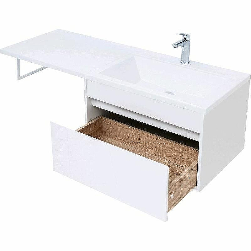 Тумба с раковиной Aquanet Токио 130 R 239218 подвесная Белая, купить, цена, заказать, магазин, доставка, скидка, промокод, купить, цена, заказать, магазин, доставка, скидка, промокод