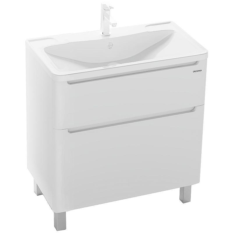 Тумба под раковину Grossman Адель 80 108007 Белая, купить, цена, заказать, магазин, доставка, скидка, промокод, купить, цена, заказать, магазин, доставка, скидка, промокод