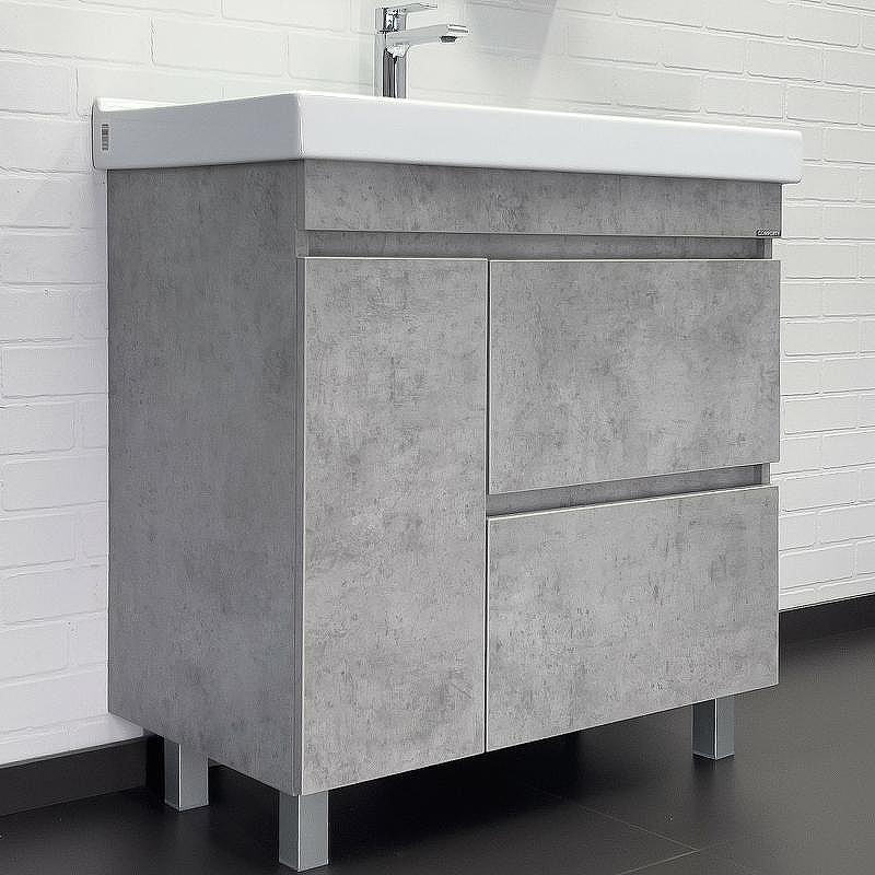 Тумба с раковиной Comforty Осло 80Н 00-00012959 Бетон светлый, купить, цена, заказать, магазин, доставка, скидка, промокод, купить, цена, заказать, магазин, доставка, скидка, промокод