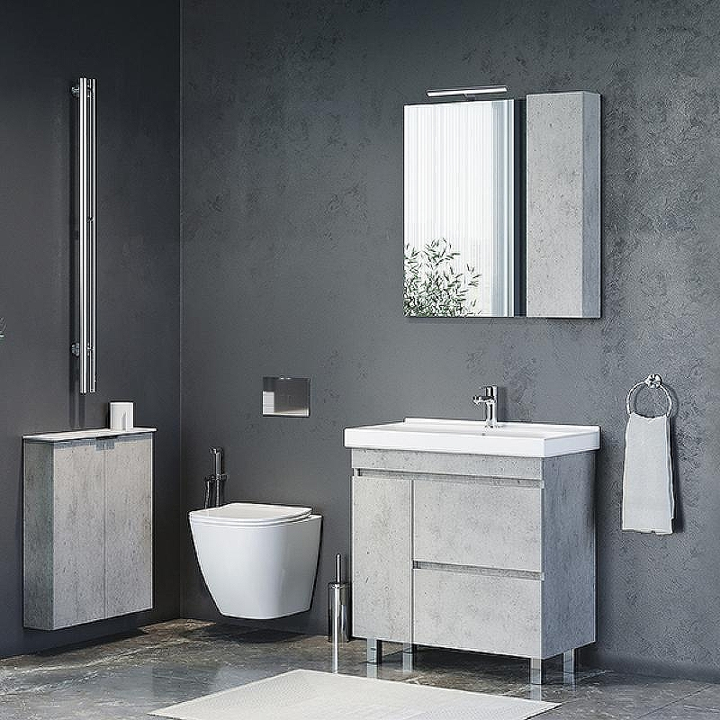 Тумба с раковиной Comforty Осло 80Н 00-00012959 Бетон светлый, купить, цена, заказать, магазин, доставка, скидка, промокод, купить, цена, заказать, магазин, доставка, скидка, промокод