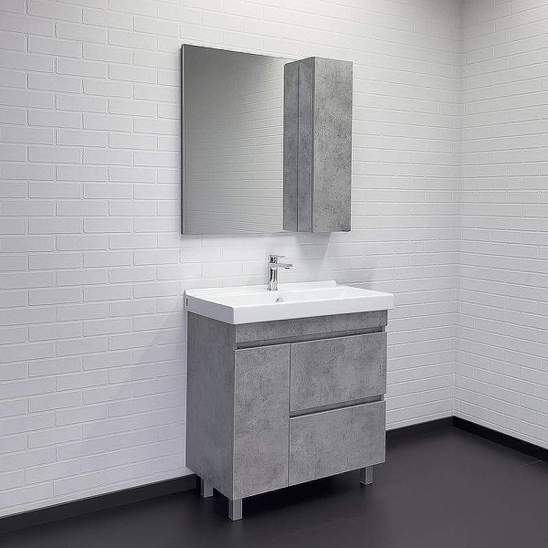 Тумба с раковиной Comforty Осло 80Н 00-00012959 Бетон светлый, купить, цена, заказать, магазин, доставка, скидка, промокод, купить, цена, заказать, магазин, доставка, скидка, промокод