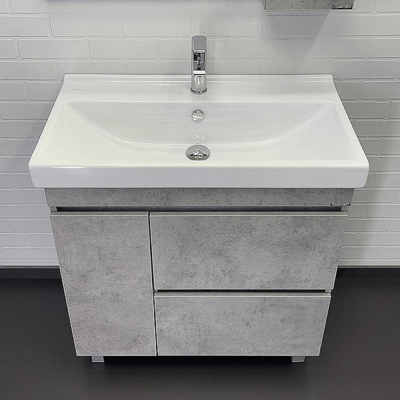 Тумба с раковиной Comforty Осло 80Н 00-00012959 Бетон светлый, купить, цена, заказать, магазин, доставка, скидка, промокод, купить, цена, заказать, магазин, доставка, скидка, промокод