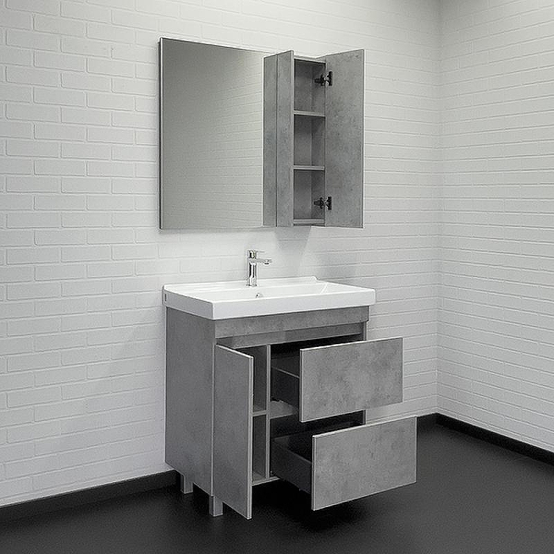 Тумба с раковиной Comforty Осло 80Н 00-00012959 Бетон светлый, купить, цена, заказать, магазин, доставка, скидка, промокод, купить, цена, заказать, магазин, доставка, скидка, промокод