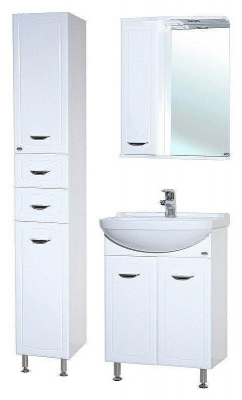 Зеркало со шкафом Bellezza Классик 50 L 4611906002010 с подсветкой Белое