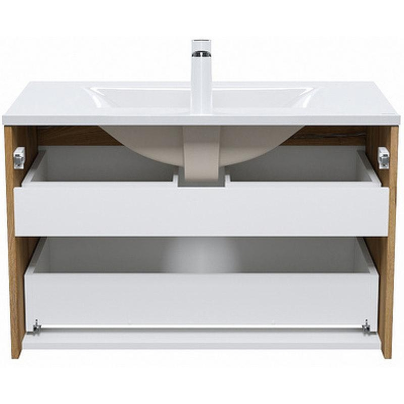 Тумба с раковиной Iddis Cloud 80 CLO80Y0i95K подвесная Белая матовая Дуб золотистый, купить, цена, заказать, магазин, доставка, скидка, промокод, купить, цена, заказать, магазин, доставка, скидка, промокод