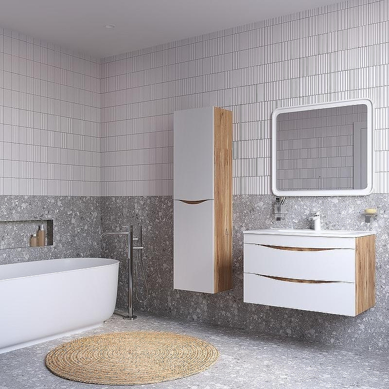 Тумба с раковиной Iddis Cloud 80 CLO80Y0i95K подвесная Белая матовая Дуб золотистый, купить, цена, заказать, магазин, доставка, скидка, промокод, купить, цена, заказать, магазин, доставка, скидка, промокод