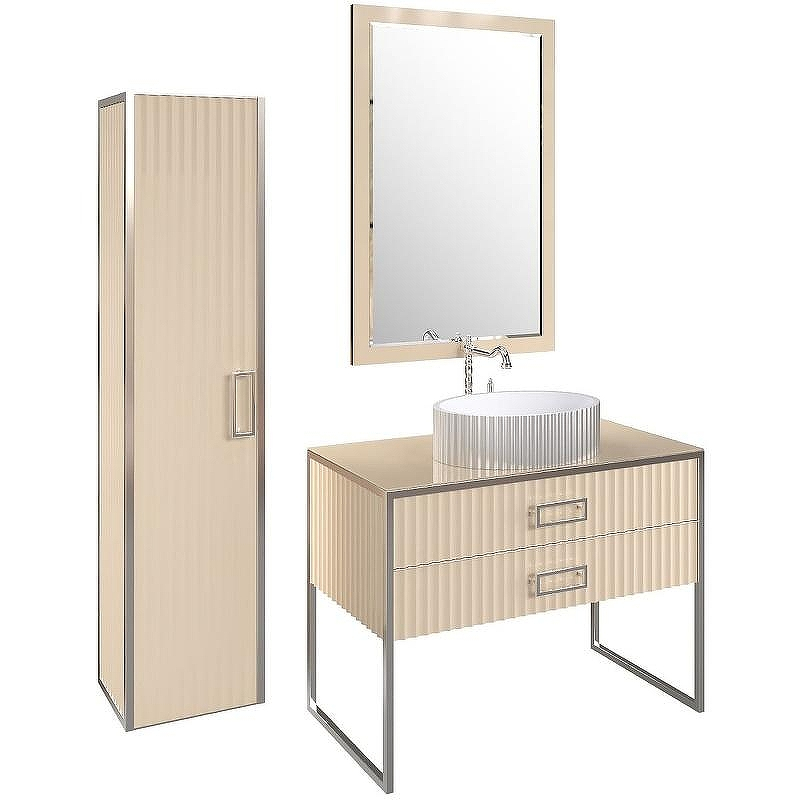 Шкаф пенал Boheme Armadi Art Monaco 35 868-CCR подвесной Капучино глянец Хром, купить, цена, заказать, магазин, доставка, скидка, промокод, купить, цена, заказать, магазин, доставка, скидка, промокод