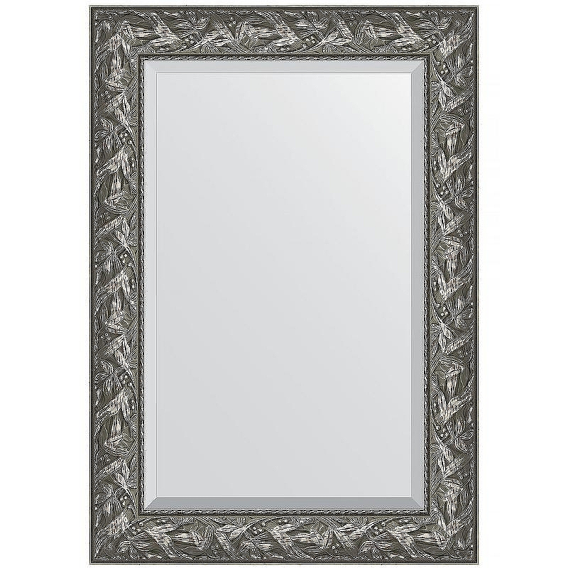 Зеркало Evoform Exclusive 99х69 BY 3442 с фацетом в багетной раме - Византия серебро 99, купить, цена, заказать, магазин, доставка, скидка, промокод, купить, цена, заказать, магазин, доставка, скидка, промокод