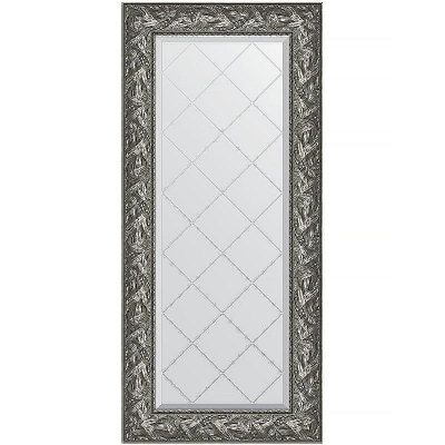 Зеркало Evoform Exclusive-G 128х59 BY 4071 с гравировкой в багетной раме - Византия серебро 99