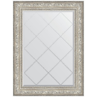 Зеркало Evoform Exclusive-G 108х80 BY 4211 с гравировкой в багетной раме - Виньетка серебро 109, купить, цена, заказать, магазин, доставка, скидка, промокод, купить, цена, заказать, магазин, доставка, скидка, промокод