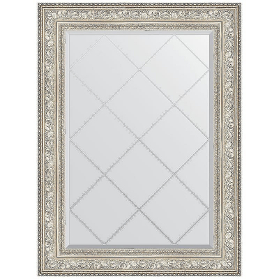 Зеркало Evoform Exclusive-G 108х80 BY 4211 с гравировкой в багетной раме - Виньетка серебро 109