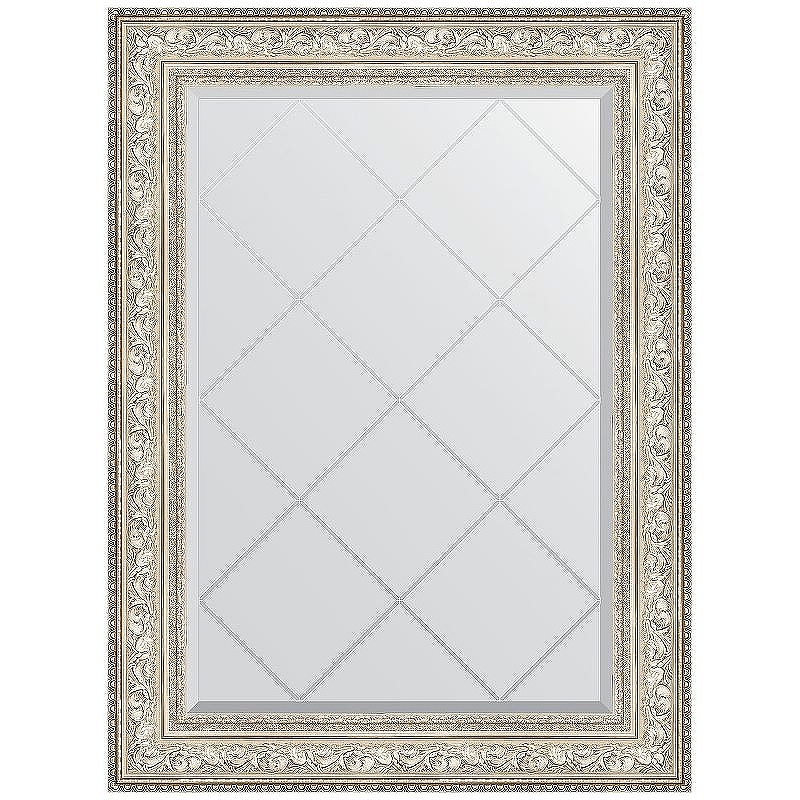 Зеркало Evoform Exclusive-G 108х80 BY 4211 с гравировкой в багетной раме - Виньетка серебро 109, купить, цена, заказать, магазин, доставка, скидка, промокод, купить, цена, заказать, магазин, доставка, скидка, промокод