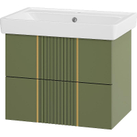 Тумба с раковиной Brevita Vega 70 УТ000022675 подвесная Зеленая матовая Золото, купить, цена, заказать, магазин, доставка, скидка, промокод, купить, цена, заказать, магазин, доставка, скидка, промокод