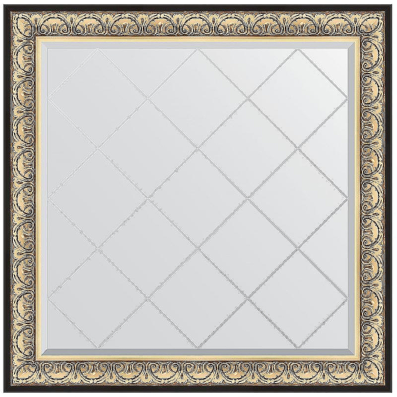 Зеркало Evoform Exclusive-G 110х110 BY 4466 с гравировкой в багетной раме - Барокко золото 106, купить, цена, заказать, магазин, доставка, скидка, промокод, купить, цена, заказать, магазин, доставка, скидка, промокод