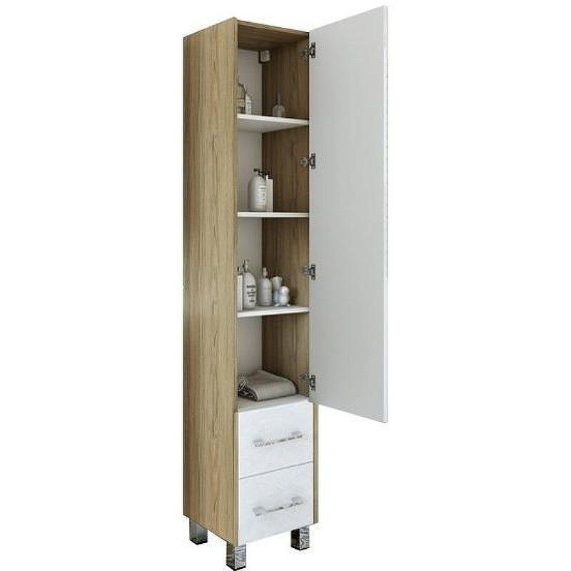 Шкаф пенал Sanflor Ларго 40 R Н0000000029 Швейцарский вяз Белый, купить, цена, заказать, магазин, доставка, скидка, промокод, купить, цена, заказать, магазин, доставка, скидка, промокод