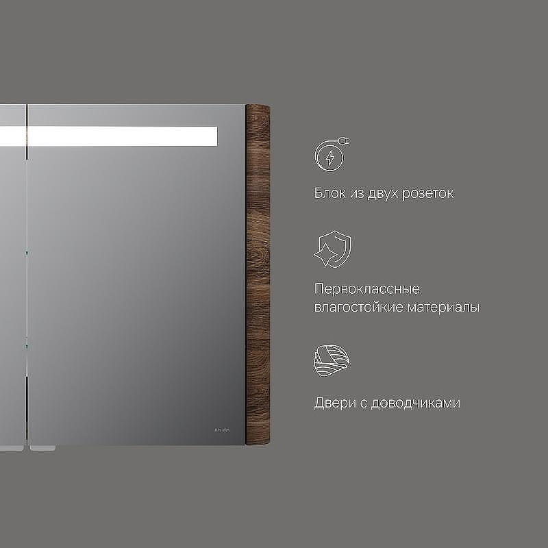 Зеркальный шкаф AM.PM Sensation 100 M30MCX1001NF Орех, купить, цена, заказать, магазин, доставка, скидка, промокод, купить, цена, заказать, магазин, доставка, скидка, промокод