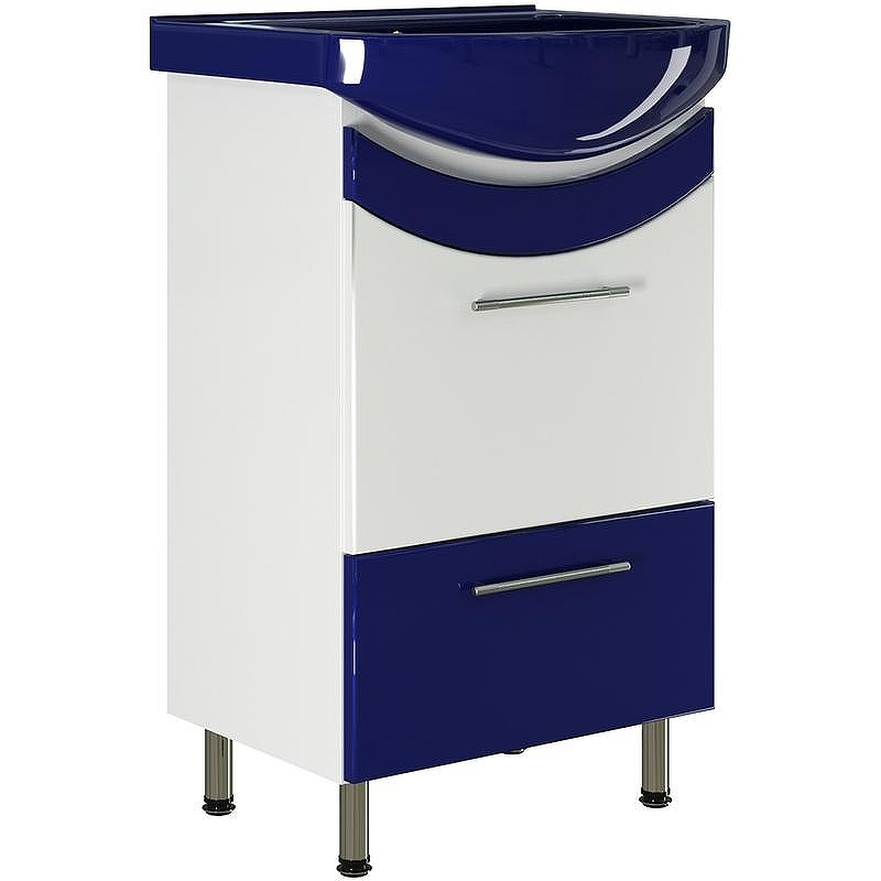 Тумба под раковину Mixline Радуга 52 522950 Белая Синяя, купить, цена, заказать, магазин, доставка, скидка, промокод, купить, цена, заказать, магазин, доставка, скидка, промокод