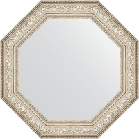 Зеркало Evoform Octagon 81х81 BY 3855 в багетной раме - Виньетка серебро 109, купить, цена, заказать, магазин, доставка, скидка, промокод, купить, цена, заказать, магазин, доставка, скидка, промокод
