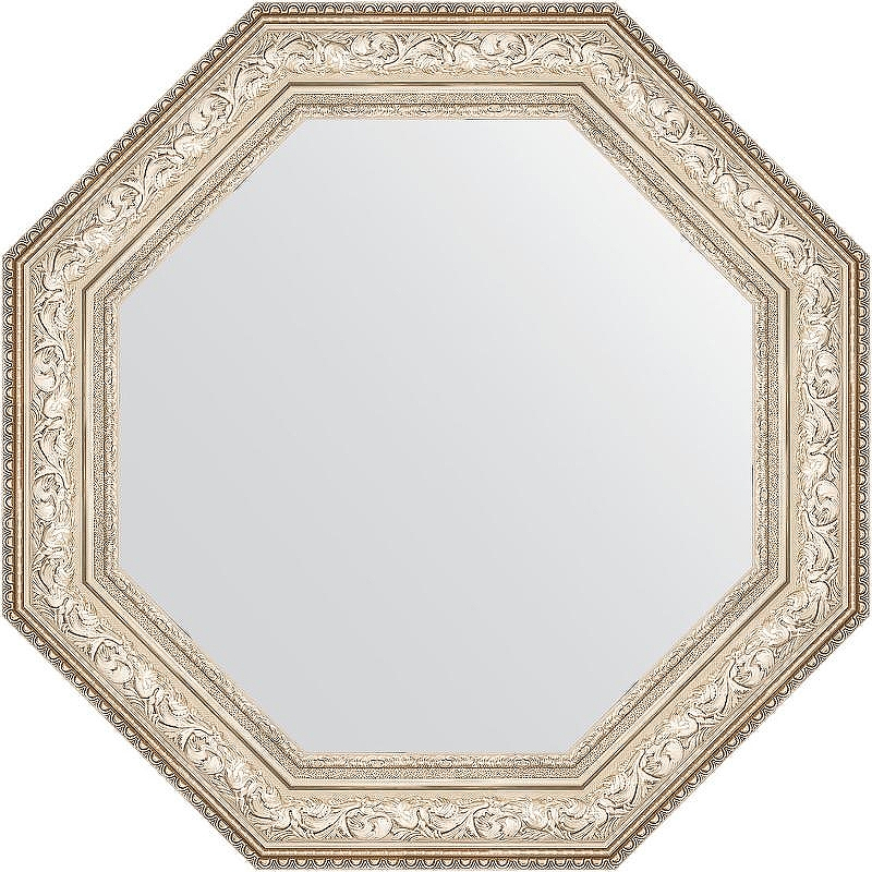 Зеркало Evoform Octagon 81х81 BY 3855 в багетной раме - Виньетка серебро 109, купить, цена, заказать, магазин, доставка, скидка, промокод, купить, цена, заказать, магазин, доставка, скидка, промокод