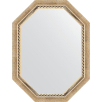 Зеркало Evoform Octagon 63x83 BY 7111 в багетной раме - Состаренное серебро с плетением 70, купить, цена, заказать, магазин, доставка, скидка, промокод, купить, цена, заказать, магазин, доставка, скидка, промокод