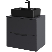 Тумба с раковиной Orange Line 60 Li-60TugMDF+B01-475MB подвесная Графит матовый, купить, цена, заказать, магазин, доставка, скидка, промокод, купить, цена, заказать, магазин, доставка, скидка, промокод