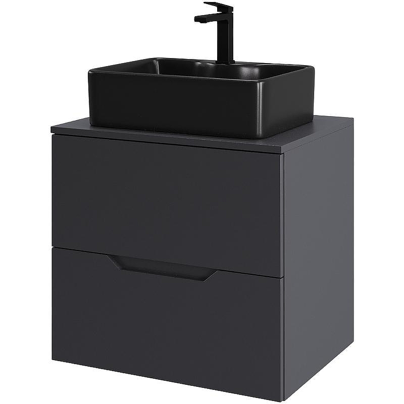 Тумба с раковиной Orange Line 60 Li-60TugMDF+B01-475MB подвесная Графит матовый, купить, цена, заказать, магазин, доставка, скидка, промокод, купить, цена, заказать, магазин, доставка, скидка, промокод