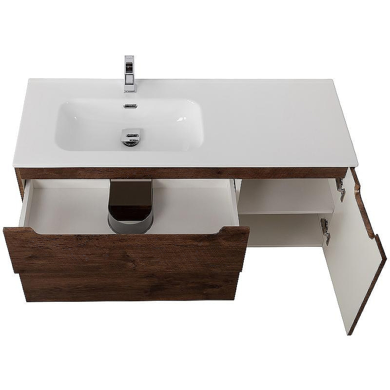 Тумба под раковину BelBagno Etna 100 L ETNA-1000-2C-1A-SO-RW-L подвесная Rovere Moro, купить, цена, заказать, магазин, доставка, скидка, промокод, купить, цена, заказать, магазин, доставка, скидка, промокод