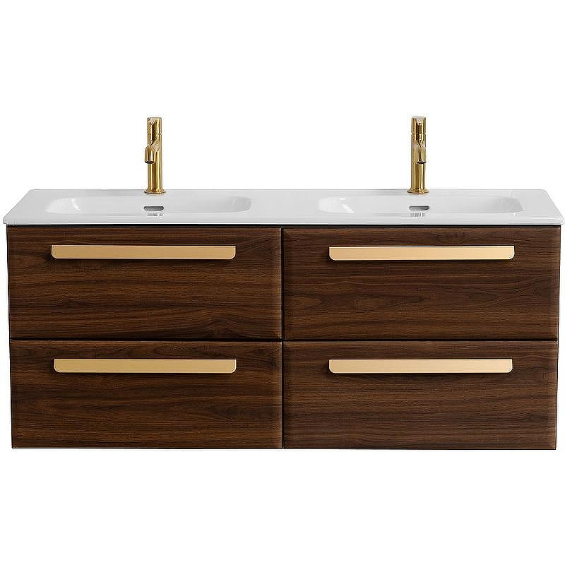 Тумба под раковину Cezares Eco-Cer-N 120 ECO-CER-N-1200-4C-SO-2-NCS-P подвесная Орех шоколад Софт без ручек, купить, цена, заказать, магазин, доставка, скидка, промокод, купить, цена, заказать, магазин, доставка, скидка, промокод