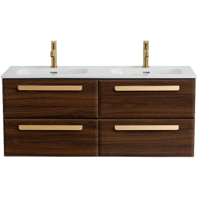 Тумба под раковину Cezares Eco-Cer-N 120 ECO-CER-N-1200-4C-SO-2-NCS-P подвесная Орех шоколад Софт без ручек