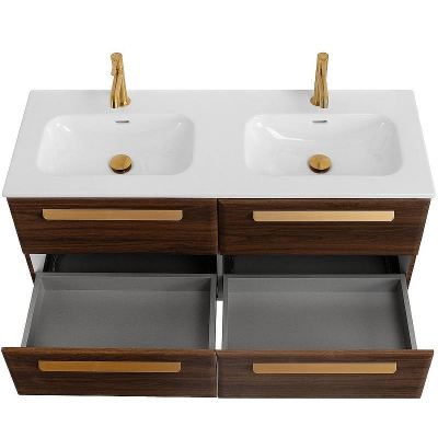 Тумба под раковину Cezares Eco-Cer-N 120 ECO-CER-N-1200-4C-SO-2-NCS-P подвесная Орех шоколад Софт без ручек