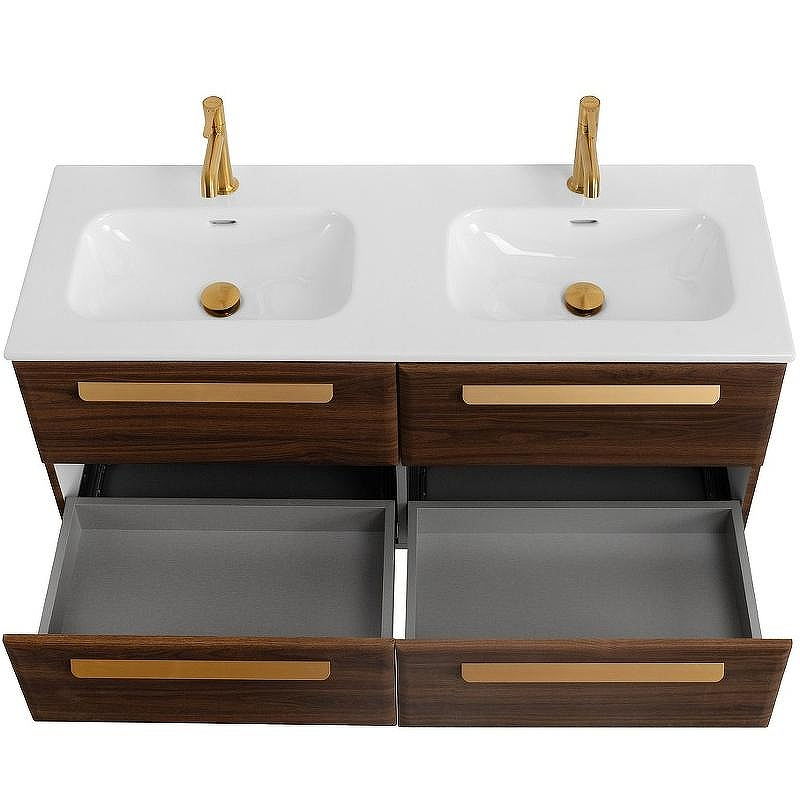 Тумба под раковину Cezares Eco-Cer-N 120 ECO-CER-N-1200-4C-SO-2-NCS-P подвесная Орех шоколад Софт без ручек, купить, цена, заказать, магазин, доставка, скидка, промокод, купить, цена, заказать, магазин, доставка, скидка, промокод