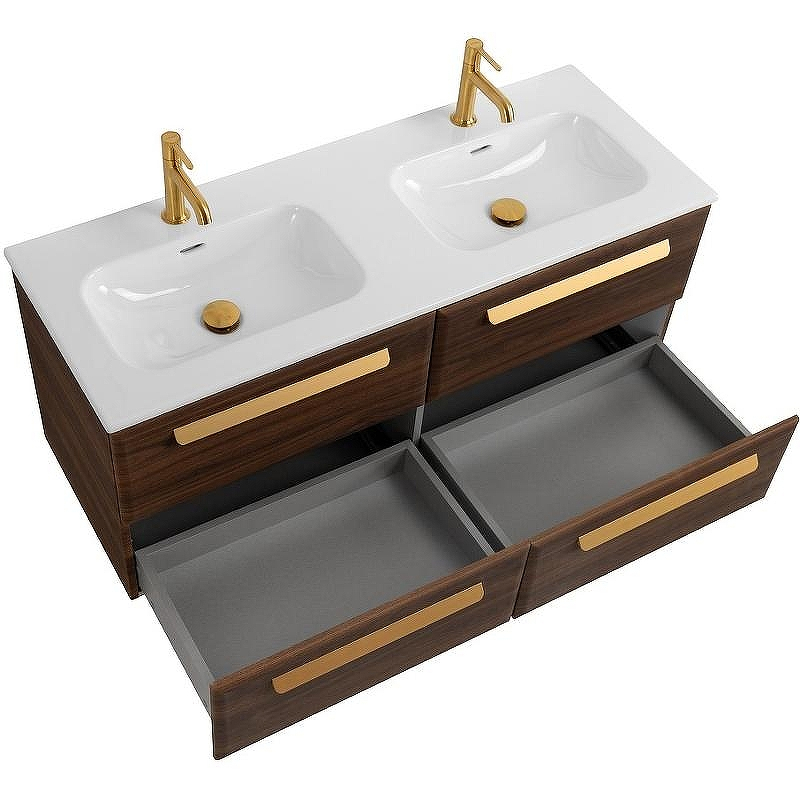 Тумба под раковину Cezares Eco-Cer-N 120 ECO-CER-N-1200-4C-SO-2-NCS-P подвесная Орех шоколад Софт без ручек, купить, цена, заказать, магазин, доставка, скидка, промокод, купить, цена, заказать, магазин, доставка, скидка, промокод