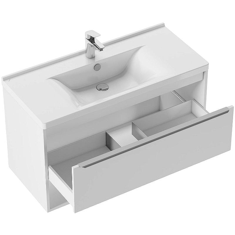 Тумба под раковину Aquaton Хоуп 100 1A287401HP2B0 подвесная Белая матовая, купить, цена, заказать, магазин, доставка, скидка, промокод, купить, цена, заказать, магазин, доставка, скидка, промокод