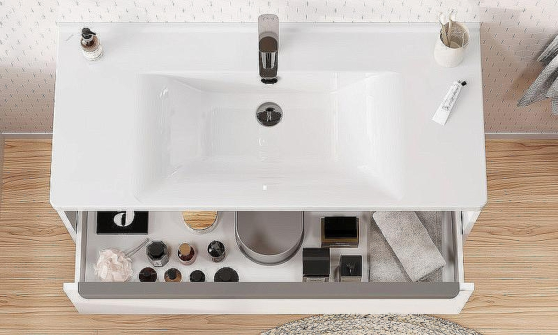 Тумба под раковину Aquaton Хоуп 100 1A287401HP2B0 подвесная Белая матовая, купить, цена, заказать, магазин, доставка, скидка, промокод, купить, цена, заказать, магазин, доставка, скидка, промокод