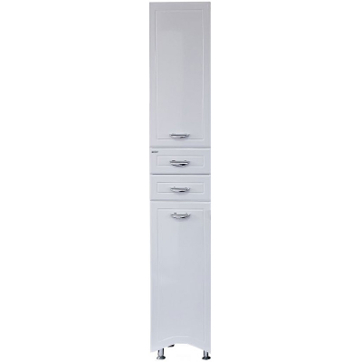 Шкаф пенал Misty Дрея 35 L Э-Дре05035-01СЛ с бельевой корзиной Белый