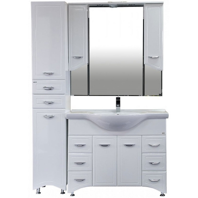 Шкаф пенал Misty Дрея 35 L Э-Дре05035-01СЛ с бельевой корзиной Белый