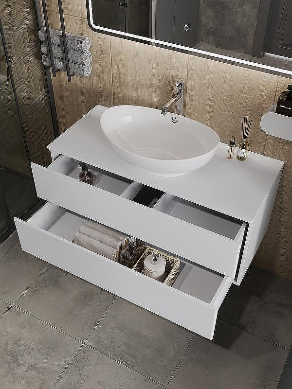 Тумба под раковину Orange Otto Ot-100TuMDF подвесная Белый глянцевый, купить, цена, заказать, магазин, доставка, скидка, промокод, купить, цена, заказать, магазин, доставка, скидка, промокод