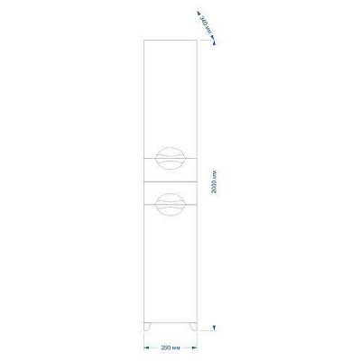 Шкаф пенал Misty Лаванда 35 R Э-Лав05035-011П Белый
