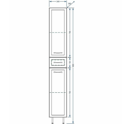 Шкаф пенал Stella Polar Концепт 24 SP-00000143 Белый